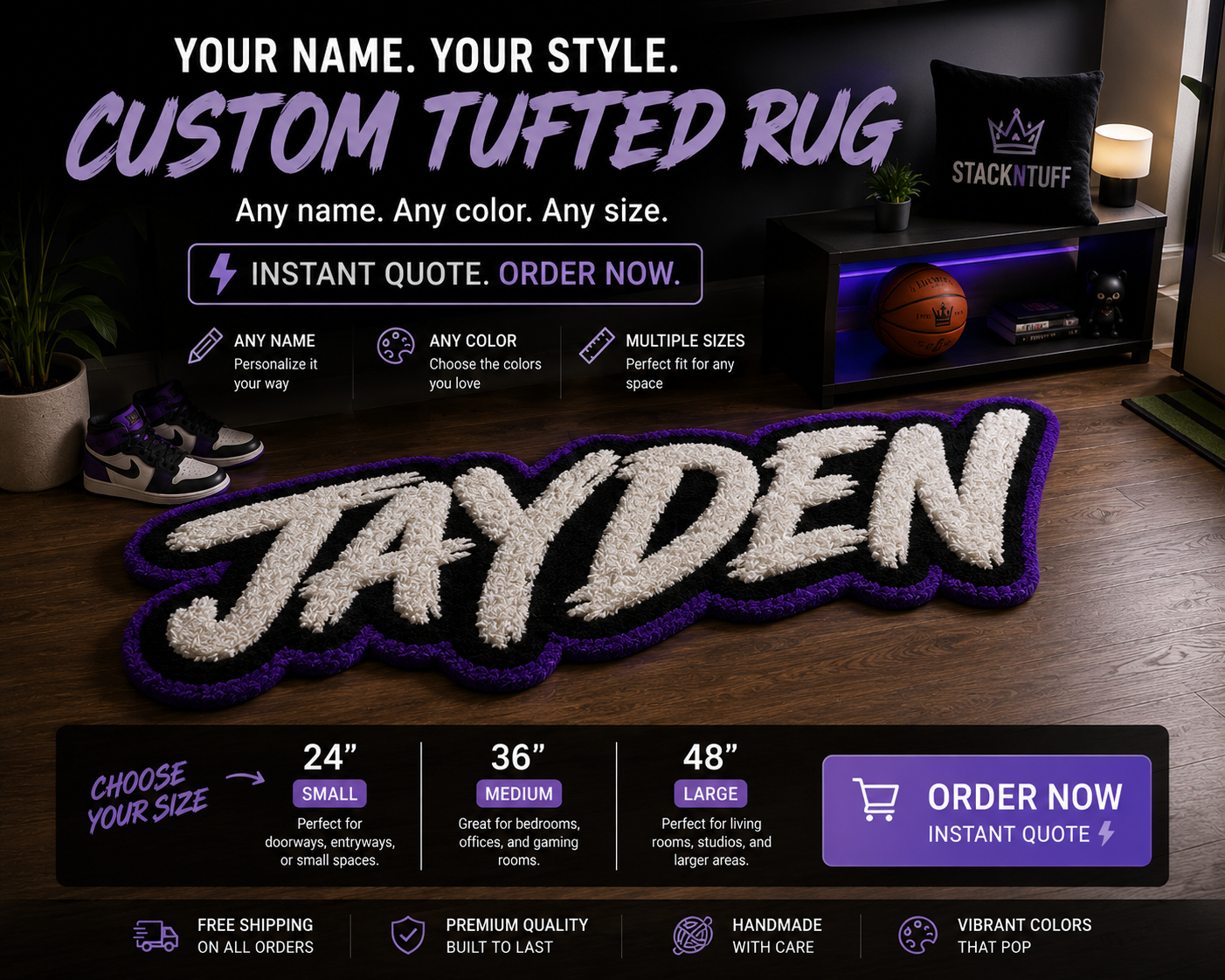 Custom Name Tufted Rug