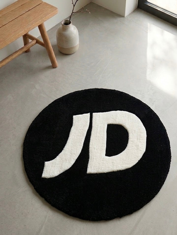 Custom Initials Hand-Tufted Round Rug | Personalized Circular Accent Rug
