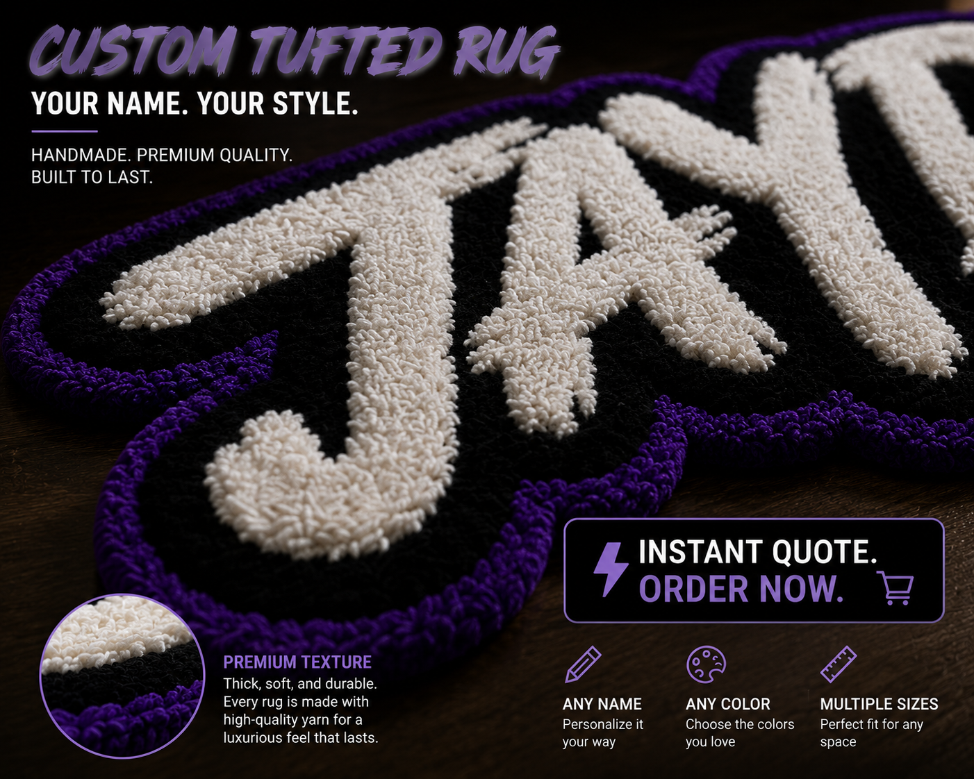 Custom Name Tufted Rug