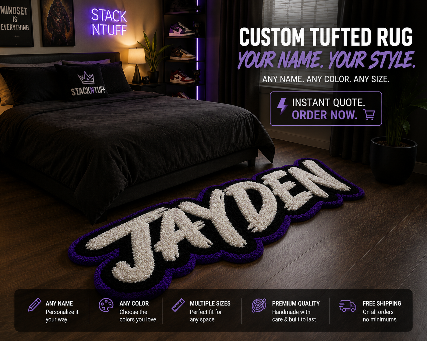 Custom Name Tufted Rug