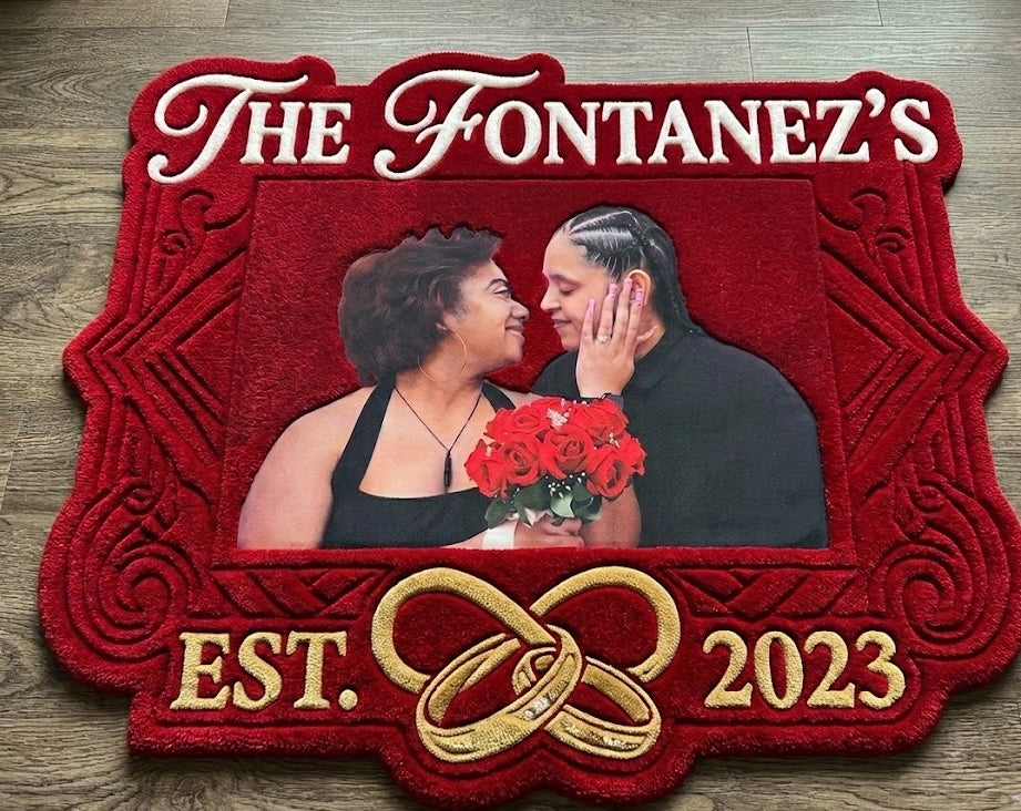 Custom 3D Photo & Hand-Tufted Luxury Anniversary Rug