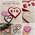Personalized Heart Rug | Custom Initial Tufted Rug for Couples