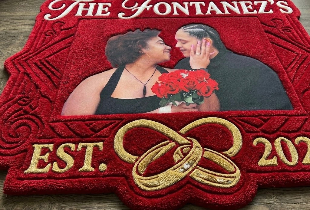 Custom 3D Photo & Hand-Tufted Luxury Anniversary Rug