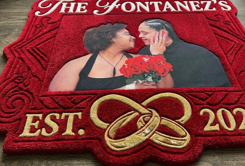 Custom 3D Photo & Hand-Tufted Luxury Anniversary Rug