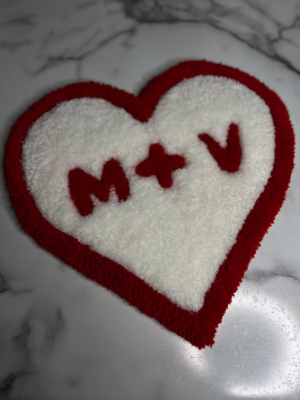 Personalized Heart Rug | Custom Initial Tufted Rug for Couples