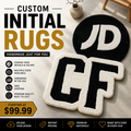 Custom Initial Tufted Rug | Personalized Monogram Rug | Handmade Custom Letter Rug