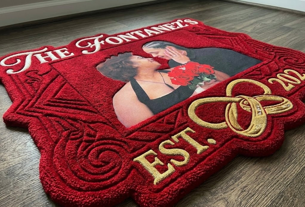Custom 3D Photo & Hand-Tufted Luxury Anniversary Rug