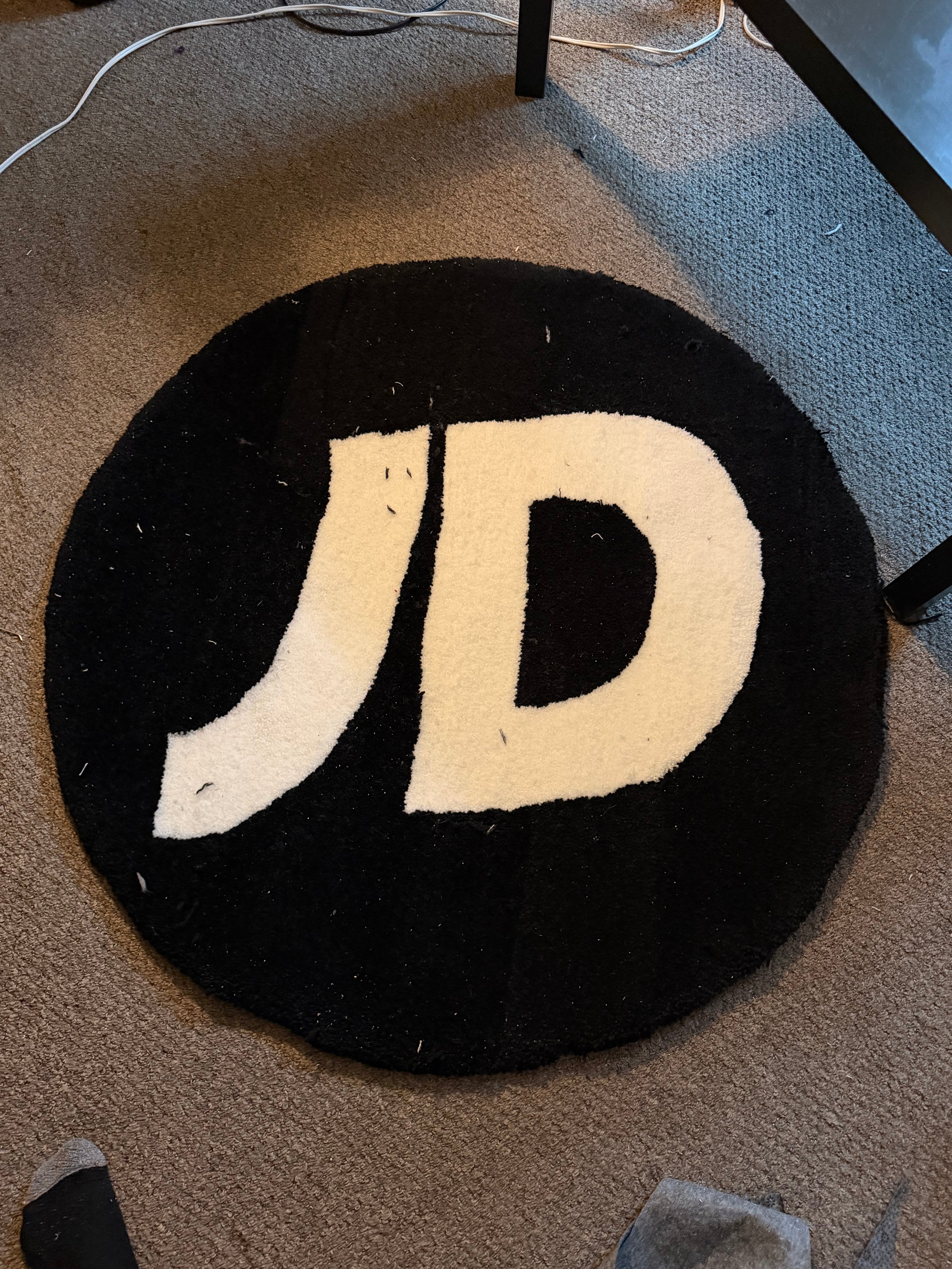 Custom Initial Tufted Rug | Personalized Monogram Rug | Handmade Custom Letter Rug