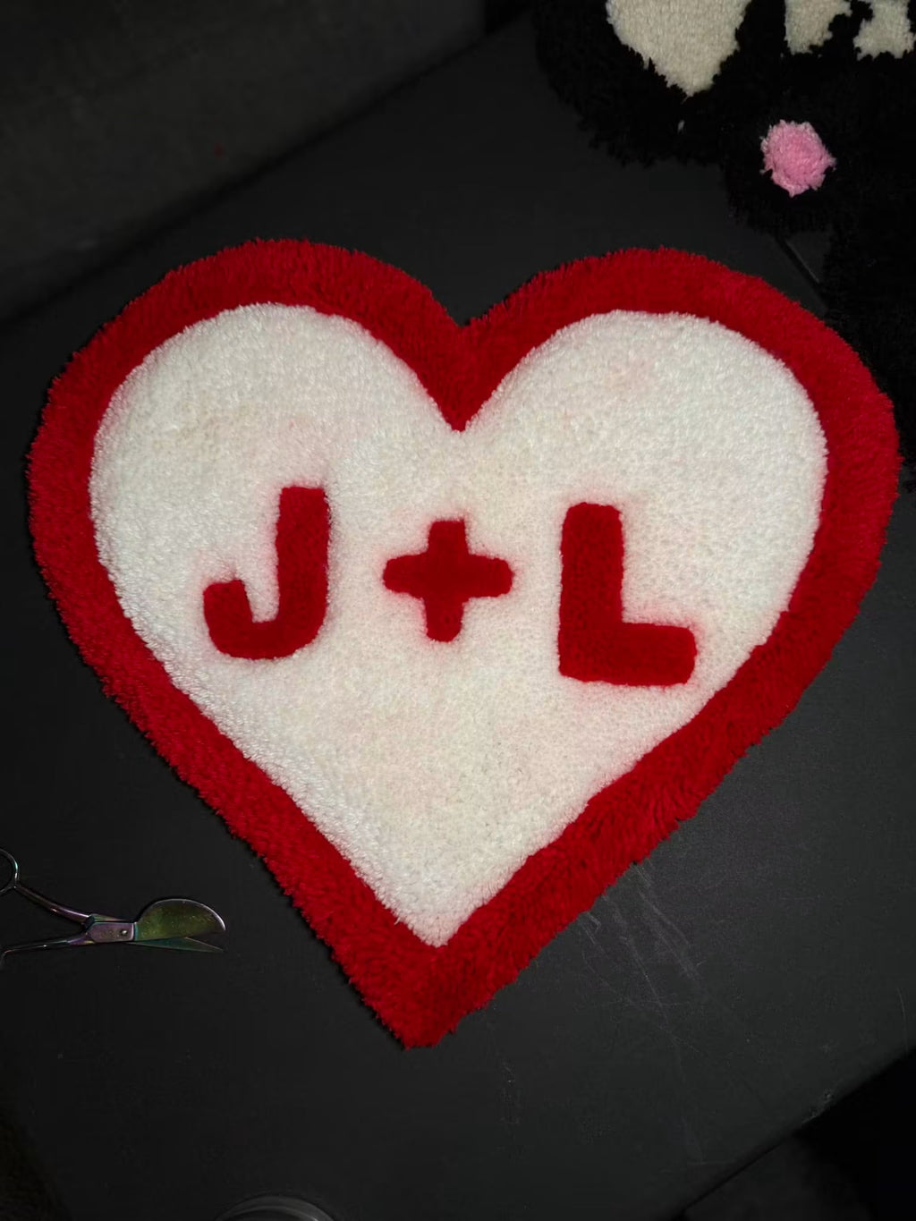 Personalized Heart Rug | Custom Initial Tufted Rug for Couples