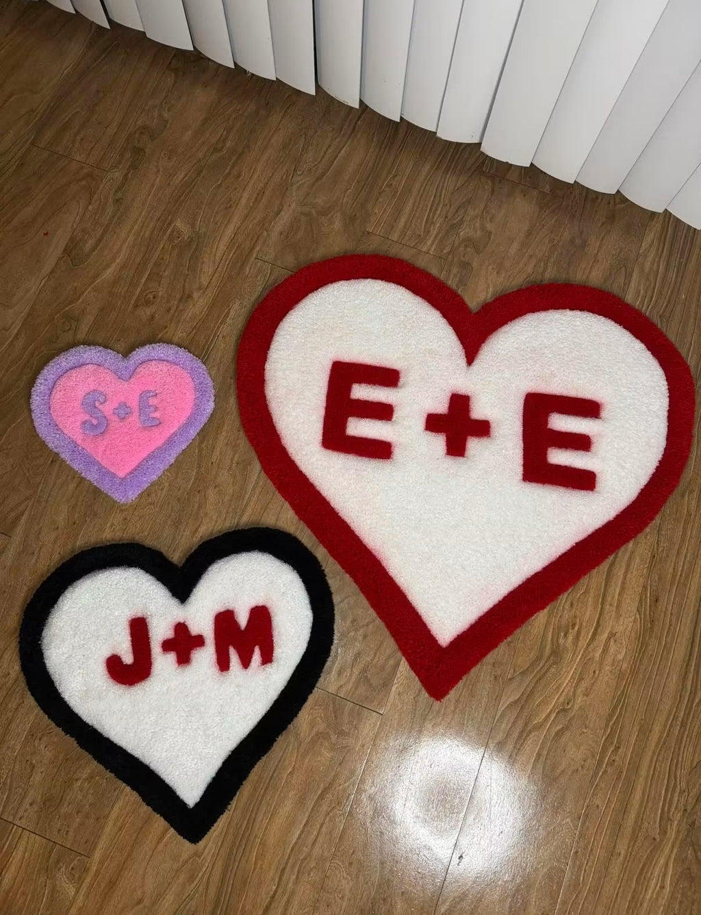 Personalized Heart Rug | Custom Initial Tufted Rug for Couples
