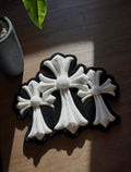 Handmade Gothic Triple Cross 3D Tufted Rug – Custom Sculpted Chrome Hearts Inspired Luxury Floor Art