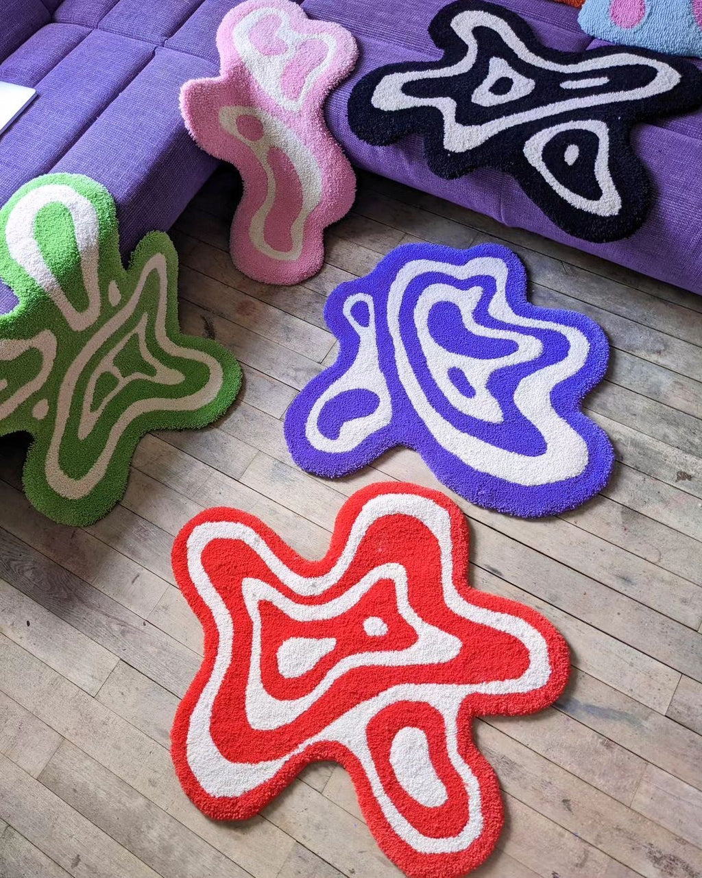 Abstract Wavy Blob Tufted Rug