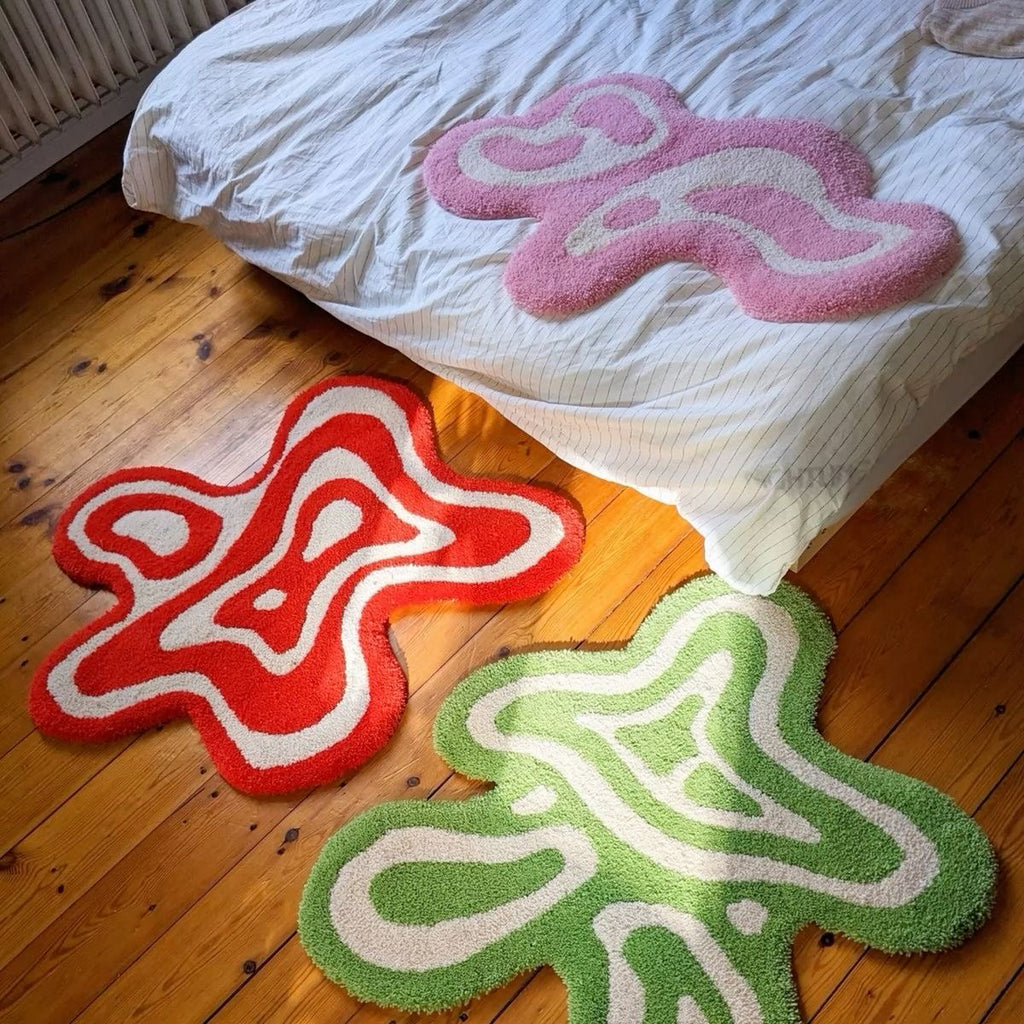 Abstract Wavy Blob Tufted Rug