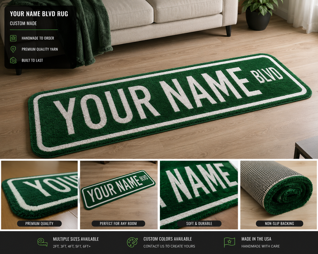 Custom Street Sign Rug