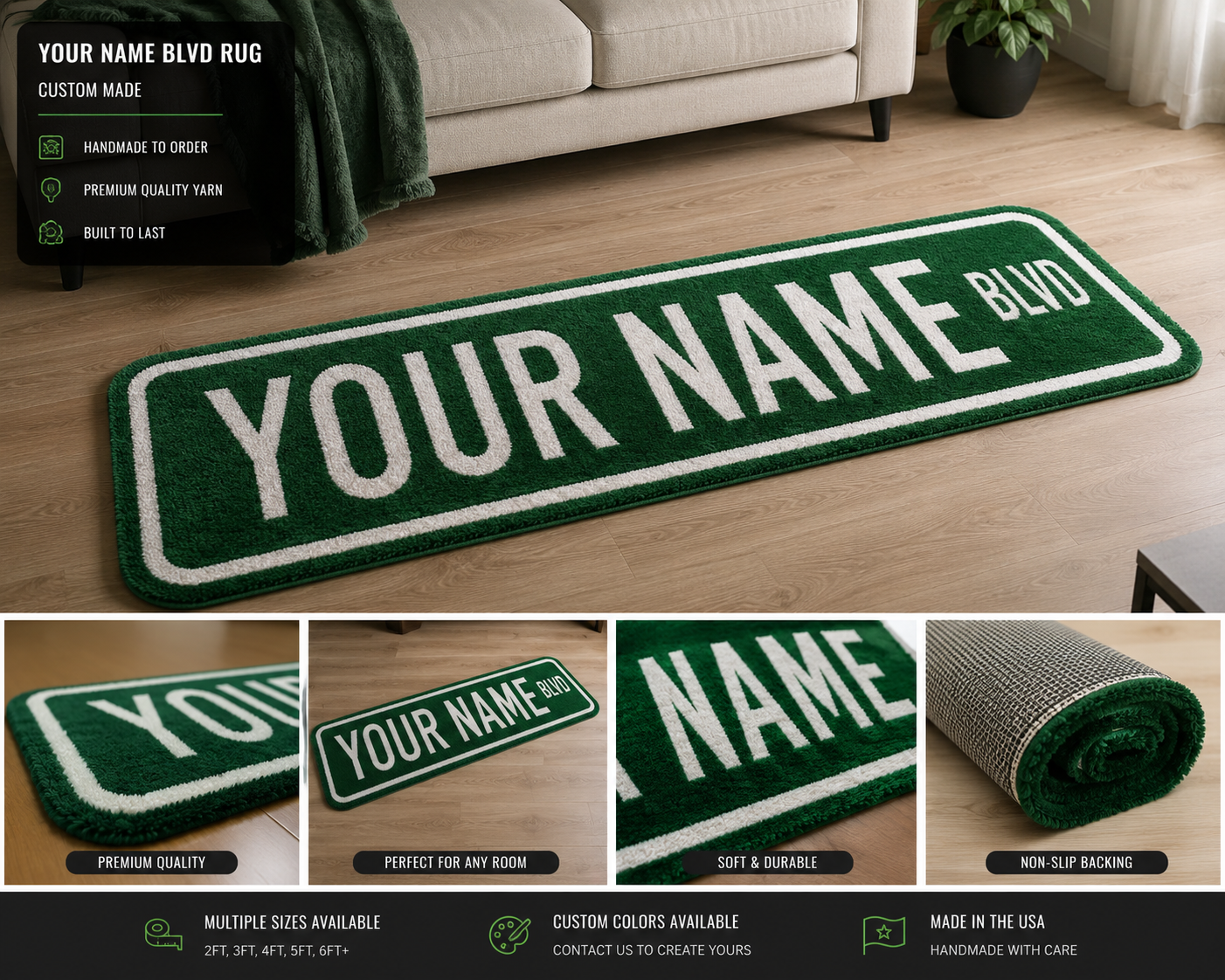 Custom Street Sign Rug